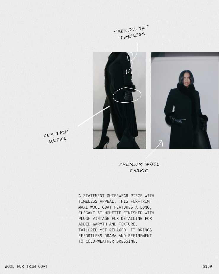 Maxi Wool Fur Trim Coat