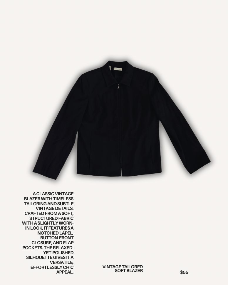 Vintage Tailored Soft Blazer Top