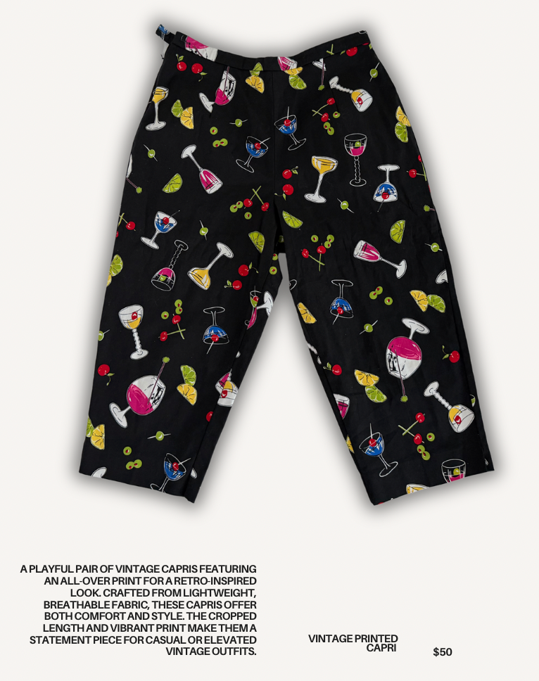 Vintage Printed Carpi Pants