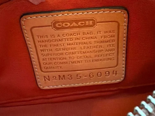 Vintage Coach Y2K Monogram Denim Shoulder Bag