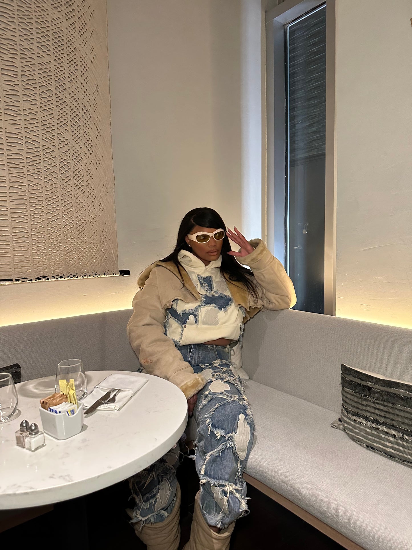 Patchwork Denim Premium Hoodie