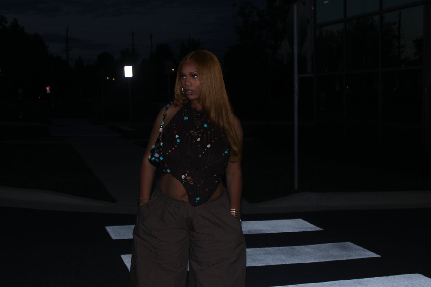 Beaded Knit Halter Top