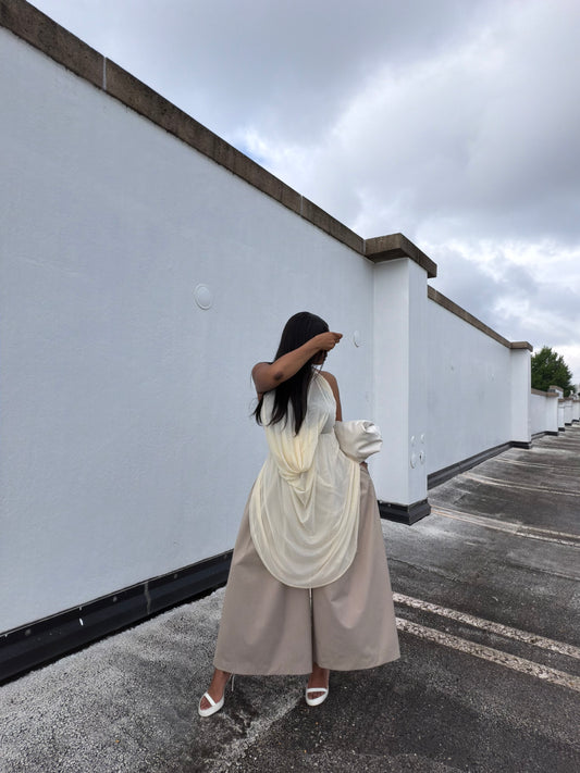 Chiffon Halter Backless Top