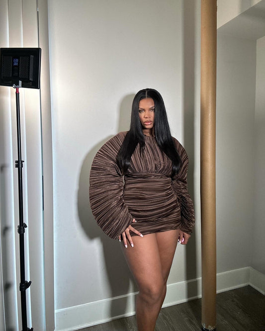 Structured Long Sleeve Mini Dress