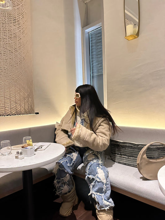 Matching Patchwork Premium Denim Pants