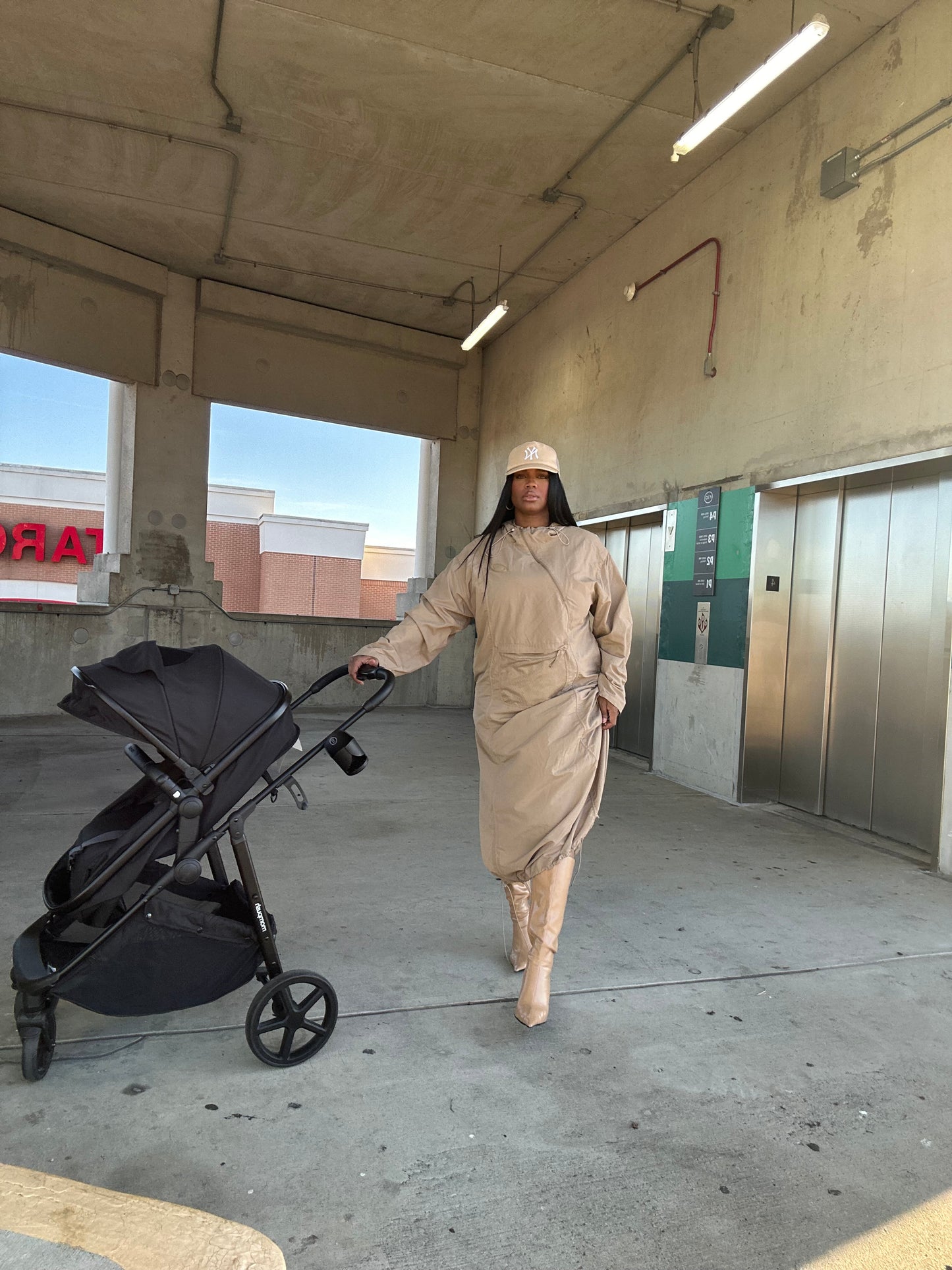 Casual Hooded Windbreaker Maxi Dress