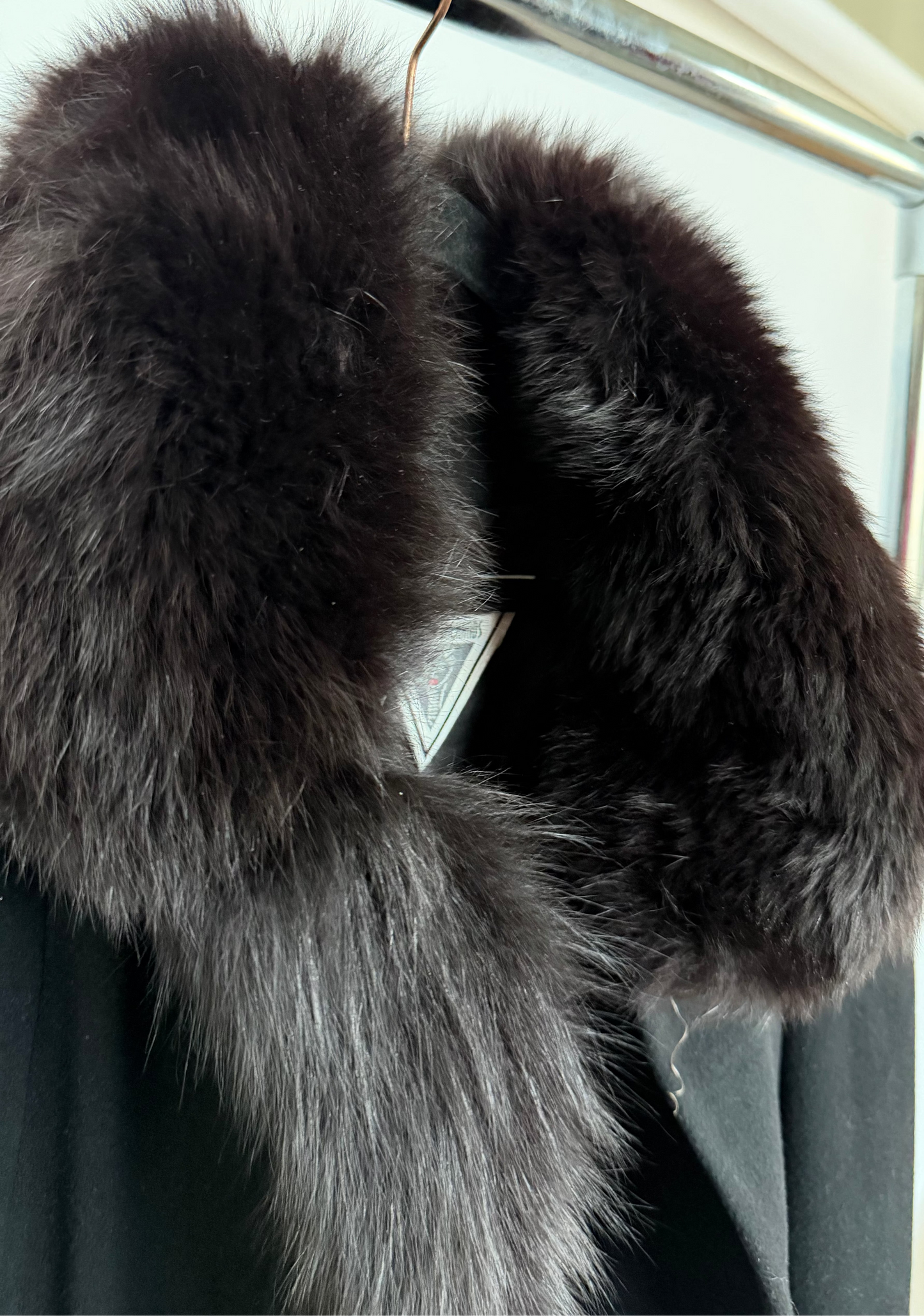 Vintage Fur Trim Wool Maxi Coat