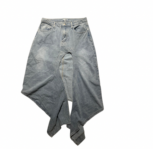 Asymmetrical Slit Denim Skirt