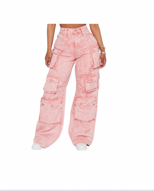 Pink Cargo Jeans