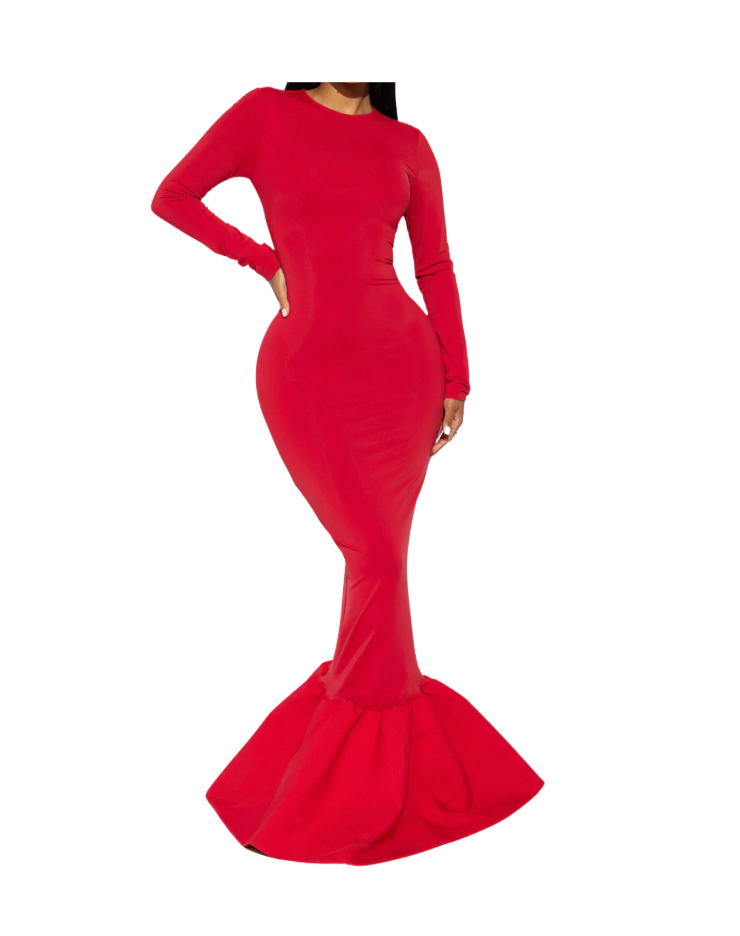 Red Formal Trumpet Dress