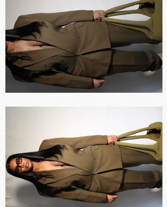 Vintage Brown Longline Suit