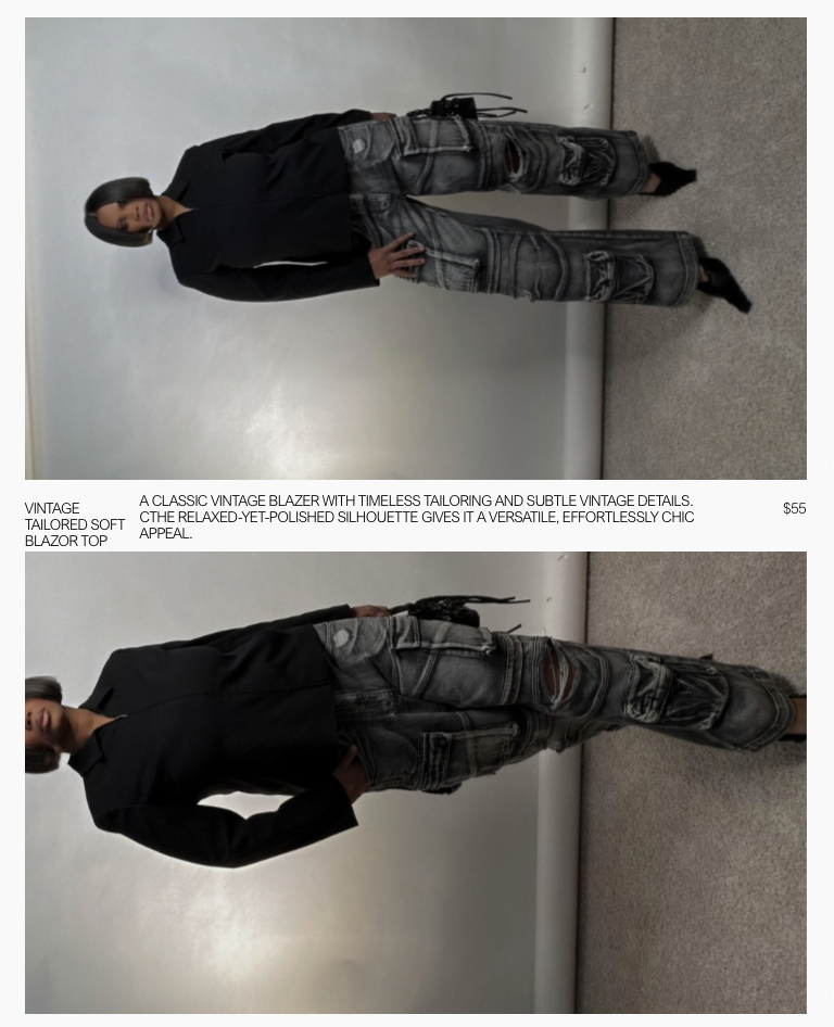 Vintage Tailored Soft Blazer Top