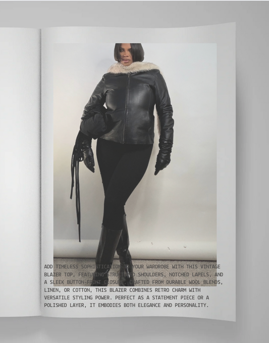 Vintage Leather Blazer Top