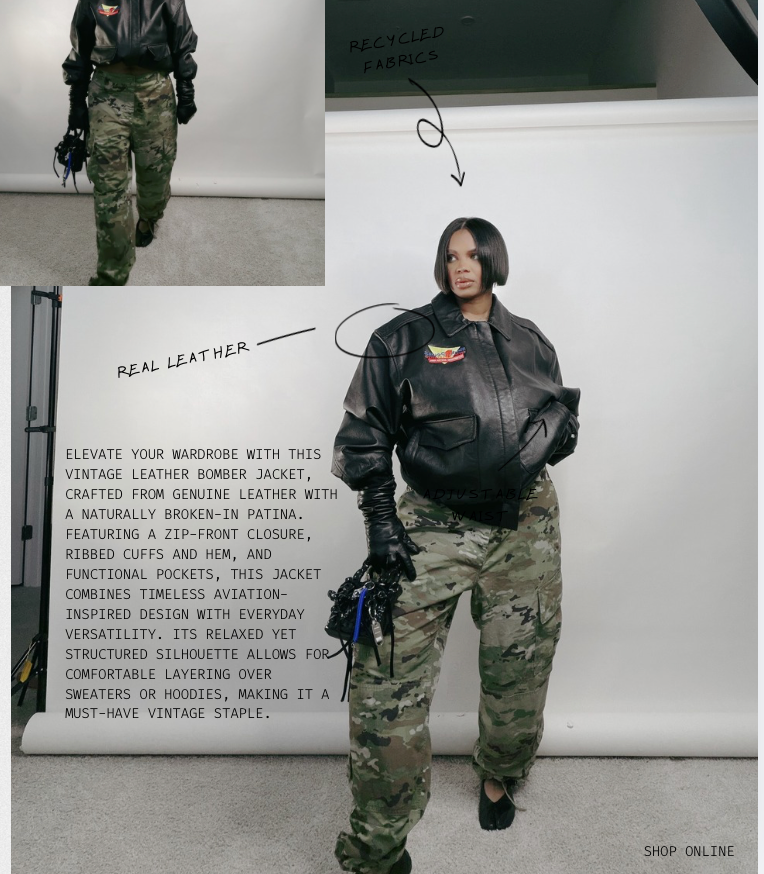 Vintage Warehouse Leather Bomber